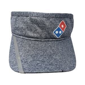 Domino's Pizza Strapback Sun Visor Cap Gray One Size Adjustable Workwear Poly